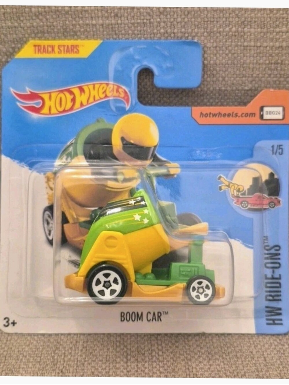 Boom Car - Green & Yellow 2017 Hot Wheels BOOM CAR #165/365 RIDE-ONS TRACK STARS